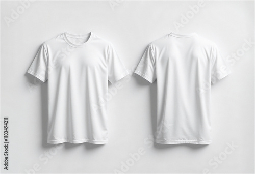 무지 화이트 티셔츠 앞면 뒷면 디자인 목업
