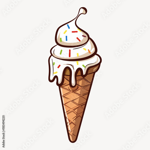 ice cream cone illustration vector