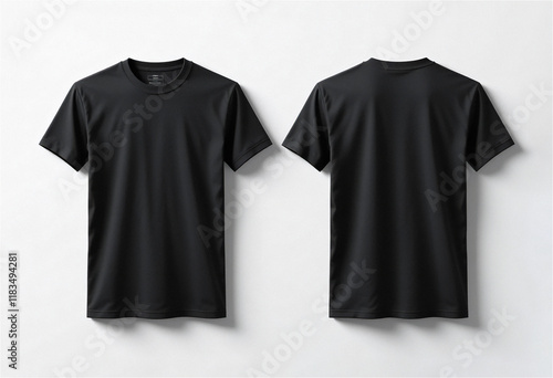 무지 블랙 티셔츠 앞면 뒷면 디자인 목업