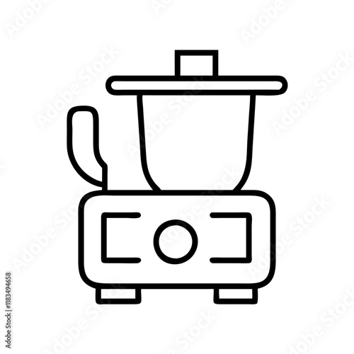 food processor icon, electronics line art, electronics vector - simple black line art icon of food processor perfect for logos, and electronics-themed designs.