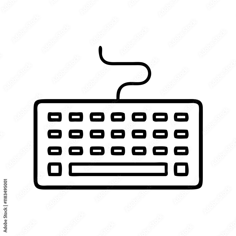 keyboard icon, electronics line art, electronics vector - simple black line art icon of keyboard perfect for logos, and electronics-themed designs. keyboard icon, electronics line art, electronics vector - simple black line art icon of keyboard perfect for logos, and electronics-themed designs.