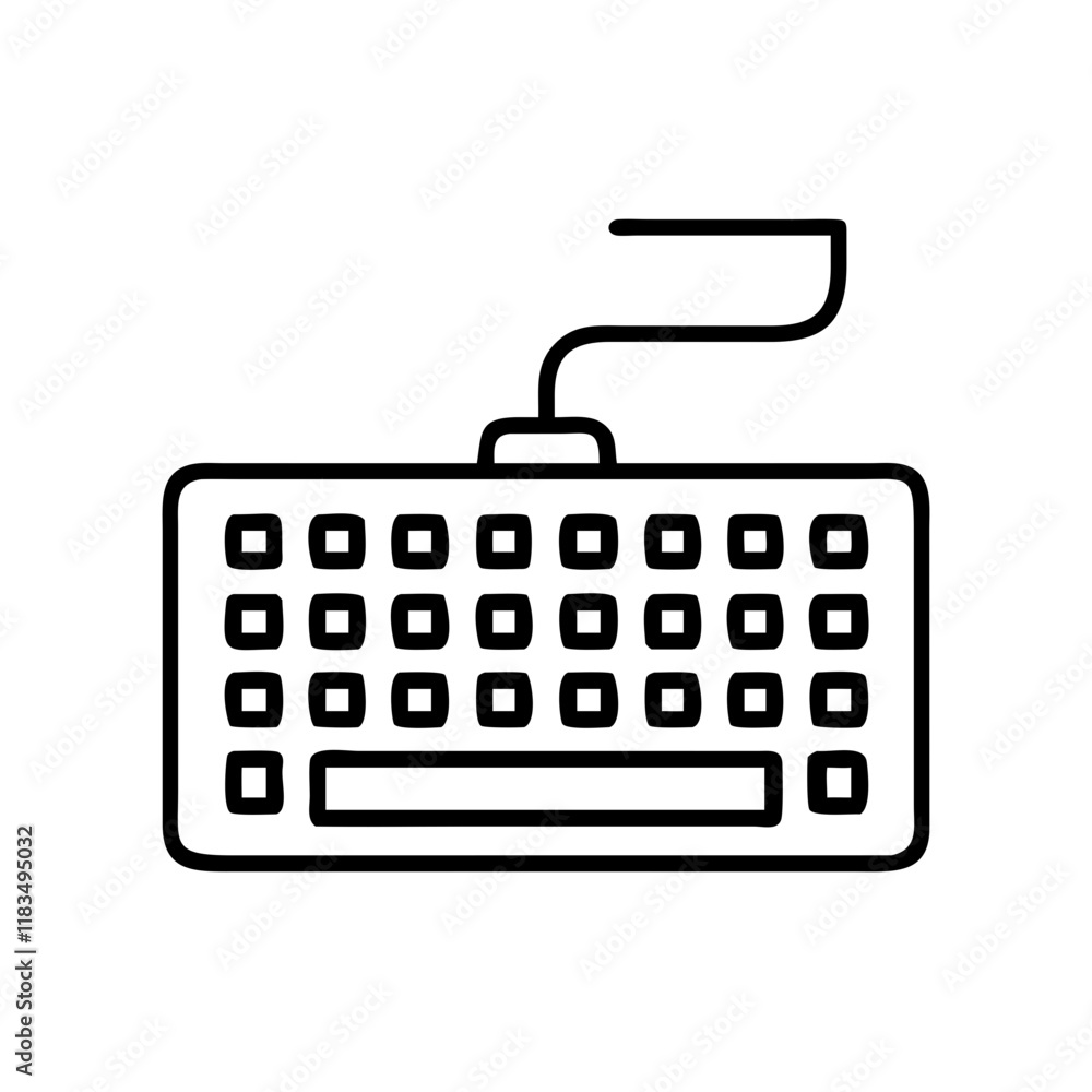 keyboard icon, electronics line art, electronics vector - simple black line art icon of keyboard perfect for logos, and electronics-themed designs. keyboard icon, electronics line art, electronics vector - simple black line art icon of keyboard perfect for logos, and electronics-themed designs.