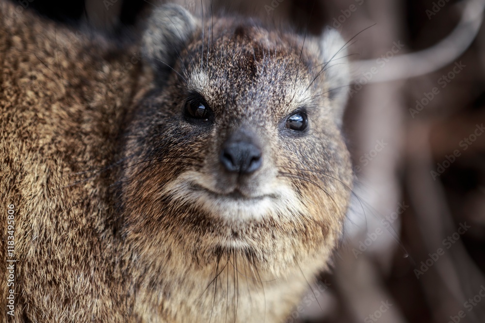 Close-Up of a Rock Hyrax in Natural Habitat, Cape Town, South Africa Close-Up of a Rock Hyrax in Natural Habitat, Cape Town, South Africa