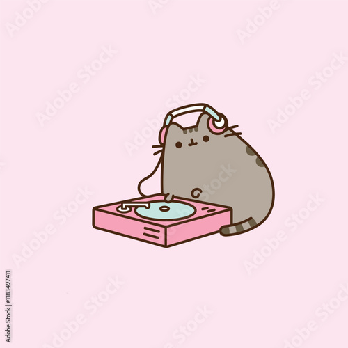Pusheen Listening To Music
