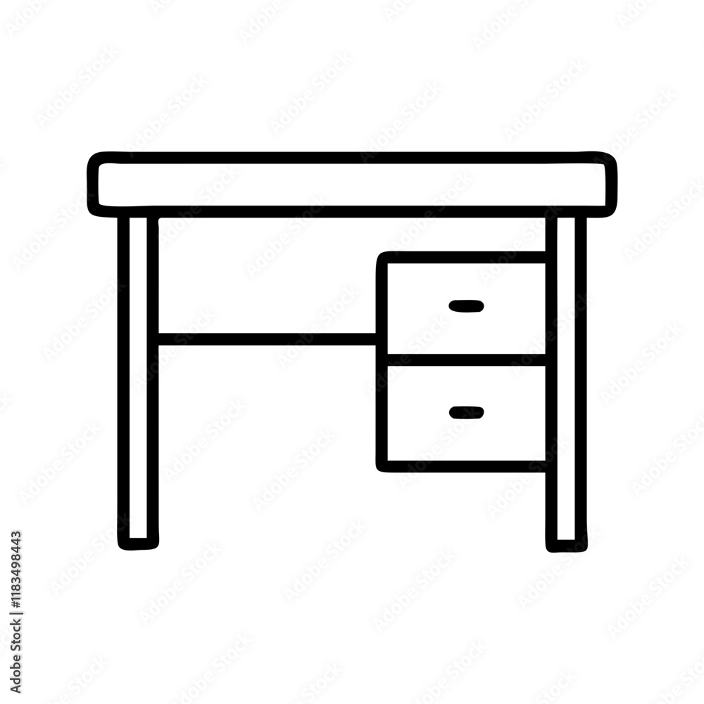 desk icon, furniture line art, furniture vector - simple black line art icon of desk perfect for logos, and furniture-themed designs. desk icon, furniture line art, furniture vector - simple black line art icon of desk perfect for logos, and furniture-themed designs.