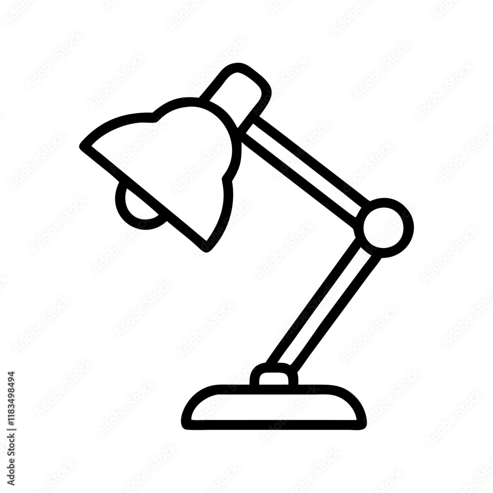 desk lamp icon, furniture line art, furniture vector - simple black line art icon of desk lamp perfect for logos, and furniture-themed designs. desk lamp icon, furniture line art, furniture vector - simple black line art icon of desk lamp perfect for logos, and furniture-themed designs.