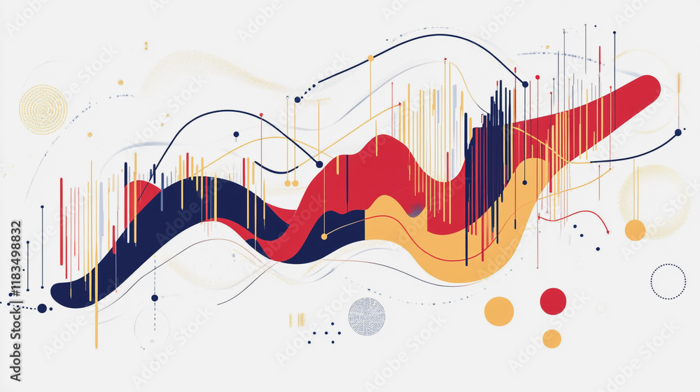 Obraz premium Abstract white background with Colorful charts and graphs with statistics to innovative analyze business potential and forecast future development of companies growth.
