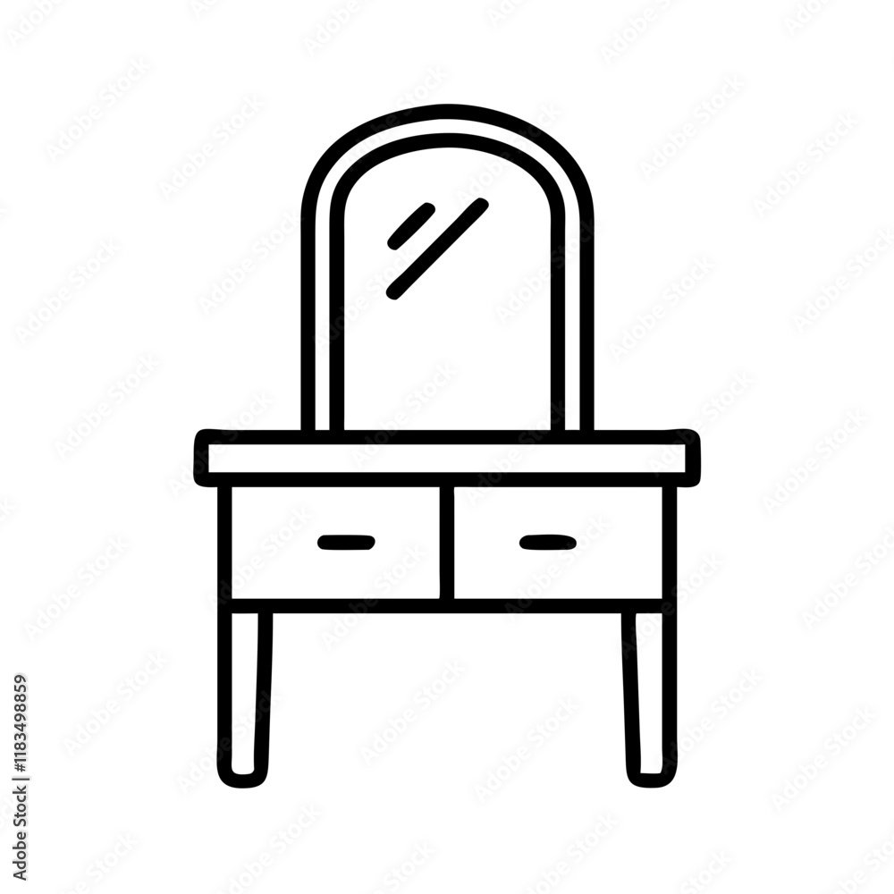 dressing table icon, furniture line art, furniture vector - simple black line art icon of dressing table perfect for logos, and furniture-themed designs. dressing table icon, furniture line art, furniture vector - simple black line art icon of dressing table perfect for logos, and furniture-themed designs.