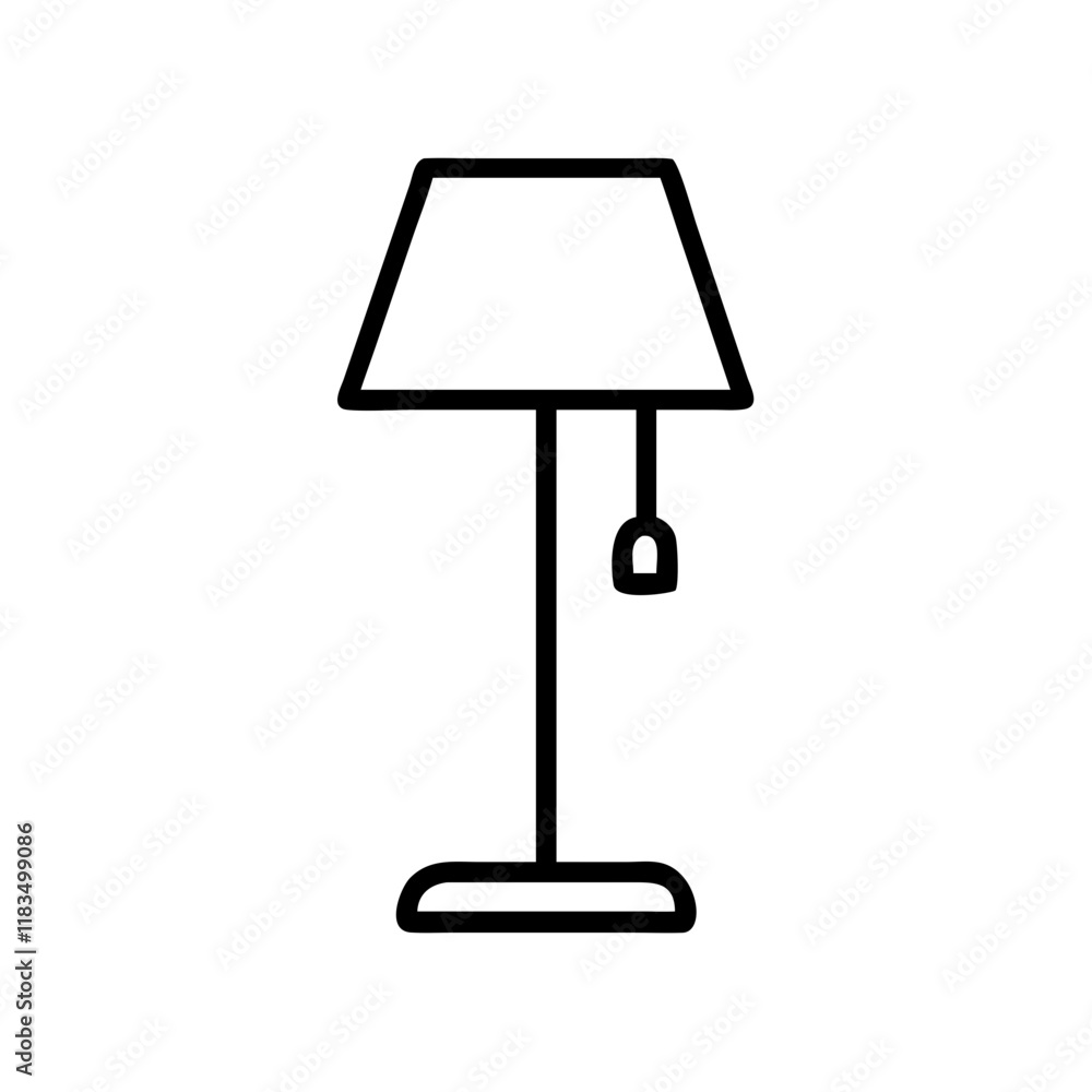 floor lamp icon, furniture line art, furniture vector - simple black line art icon of floor lamp perfect for logos, and furniture-themed designs. floor lamp icon, furniture line art, furniture vector - simple black line art icon of floor lamp perfect for logos, and furniture-themed designs.