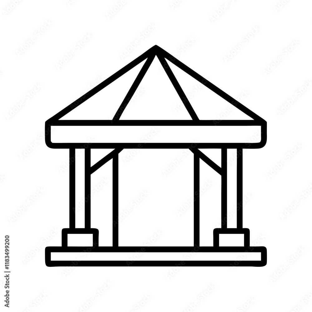 gazebo icon, furniture line art, furniture vector - simple black line art icon of gazebo perfect for logos, and furniture-themed designs. gazebo icon, furniture line art, furniture vector - simple black line art icon of gazebo perfect for logos, and furniture-themed designs.