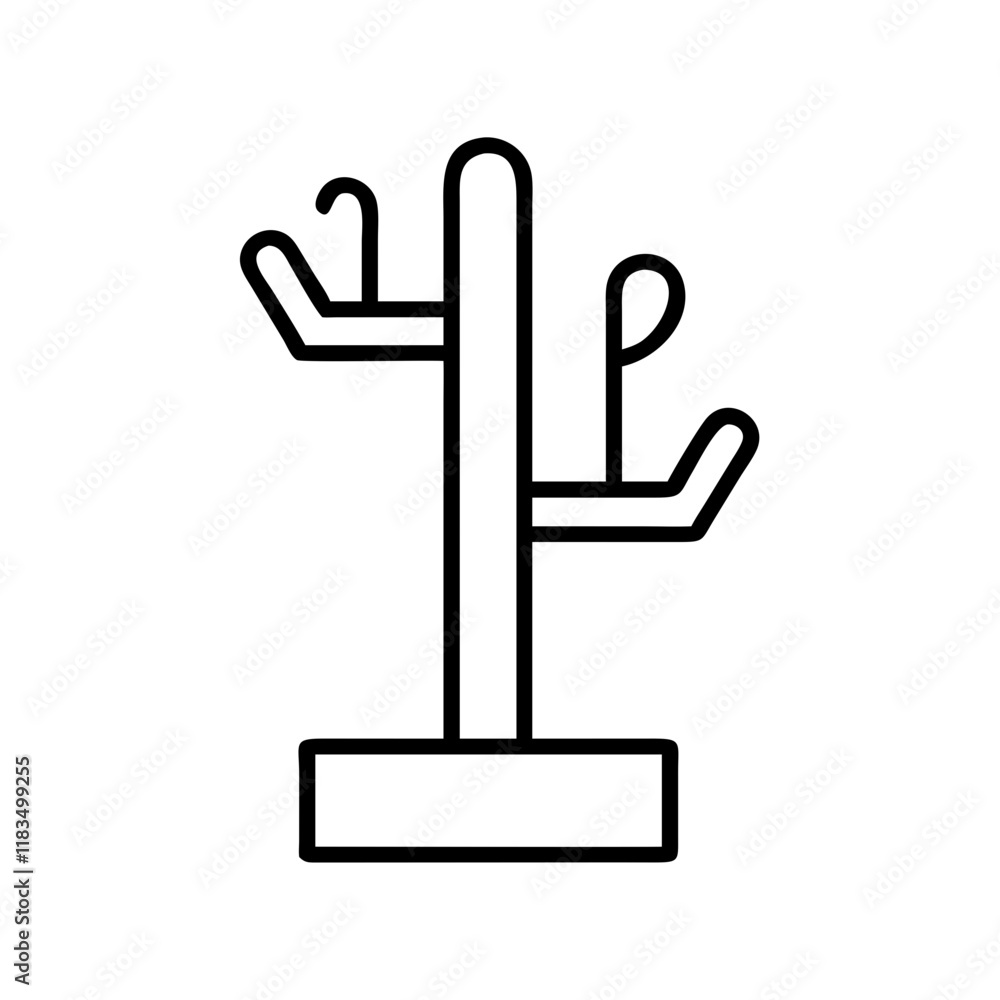 hall tree icon, furniture line art, furniture vector - simple black line art icon of hall tree perfect for logos, and furniture-themed designs. hall tree icon, furniture line art, furniture vector - simple black line art icon of hall tree perfect for logos, and furniture-themed designs.