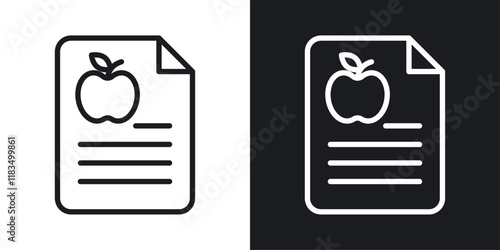 Diet plan icons set in black and white strokes