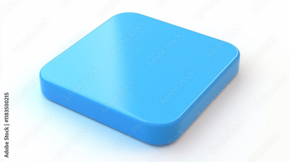 Smooth, rounded light blue square, isolated on white background. Smooth, rounded light blue square, isolated on white background.