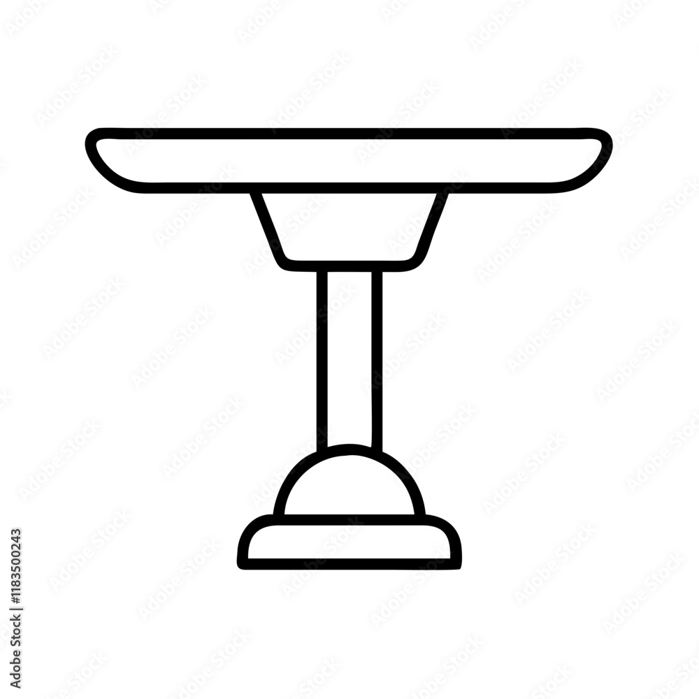 pedestal table icon, furniture line art, furniture vector - simple black line art icon of pedestal table perfect for logos, and furniture-themed designs. pedestal table icon, furniture line art, furniture vector - simple black line art icon of pedestal table perfect for logos, and furniture-themed designs.