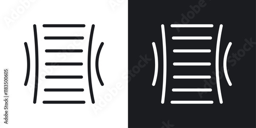 File compressor icons set in black and white strokes