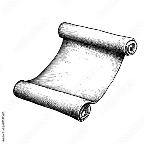 Vintage paper scroll document art illustration vector