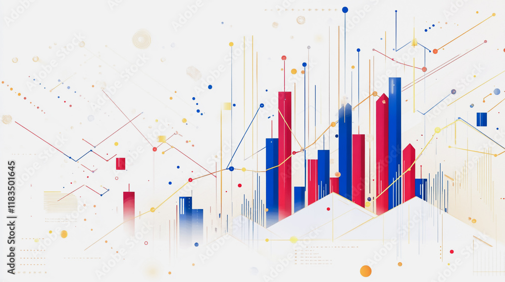Abstract white background with Colorful charts and graphs with statistics to innovative analyze business potential and forecast future development of companies growth. Abstract white background with Colorful charts and graphs with statistics to innovative analyze business potential and forecast future development of companies growth.