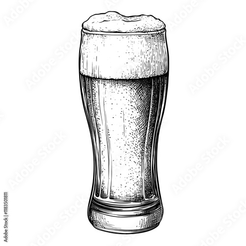 Beer beverage glass style vector