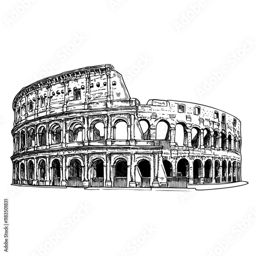 Colosseum colosseum landmark sketch vector
