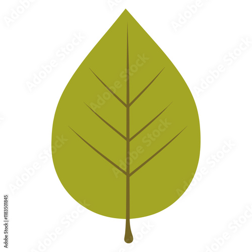 Green autumn leaf icon illustration simple eco-friendly vector