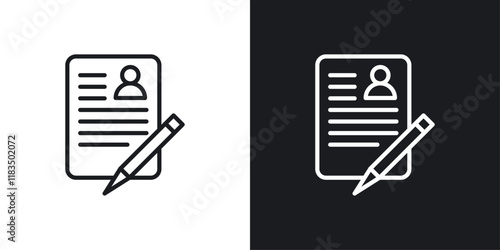 Job description icons set in black and white strokes