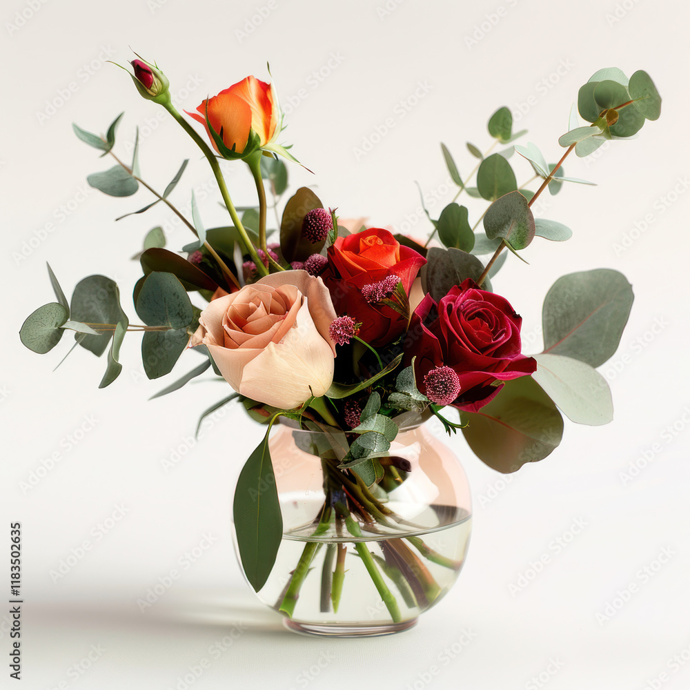 Obraz premium Rustic rose bouquet isolated on transparent background. 
