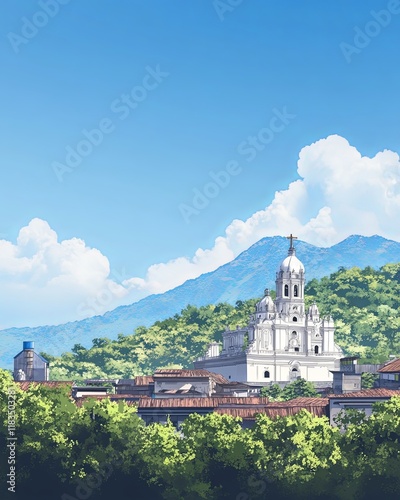 Wallpaper Mural Esquipulas Guatemala Travel Poster Flat Illustration Print Decor Gift Canvas Wall Art Gift Torontodigital.ca