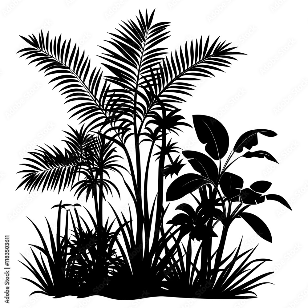 Silhouette art plant black vector Silhouette art plant black vector