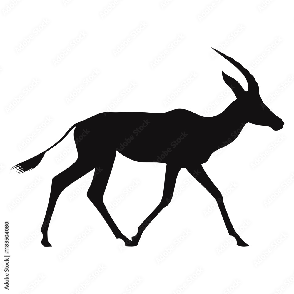 Obraz premium Impala walking illustration silhouette antelope vector