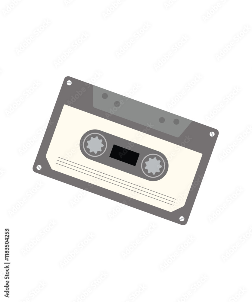 Fototapeta premium Audio cassette isolated on white background