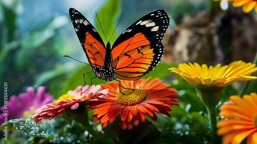 Butterfly Garden with Vibrant Flowers Butterfly Garden with Vibrant Flowers