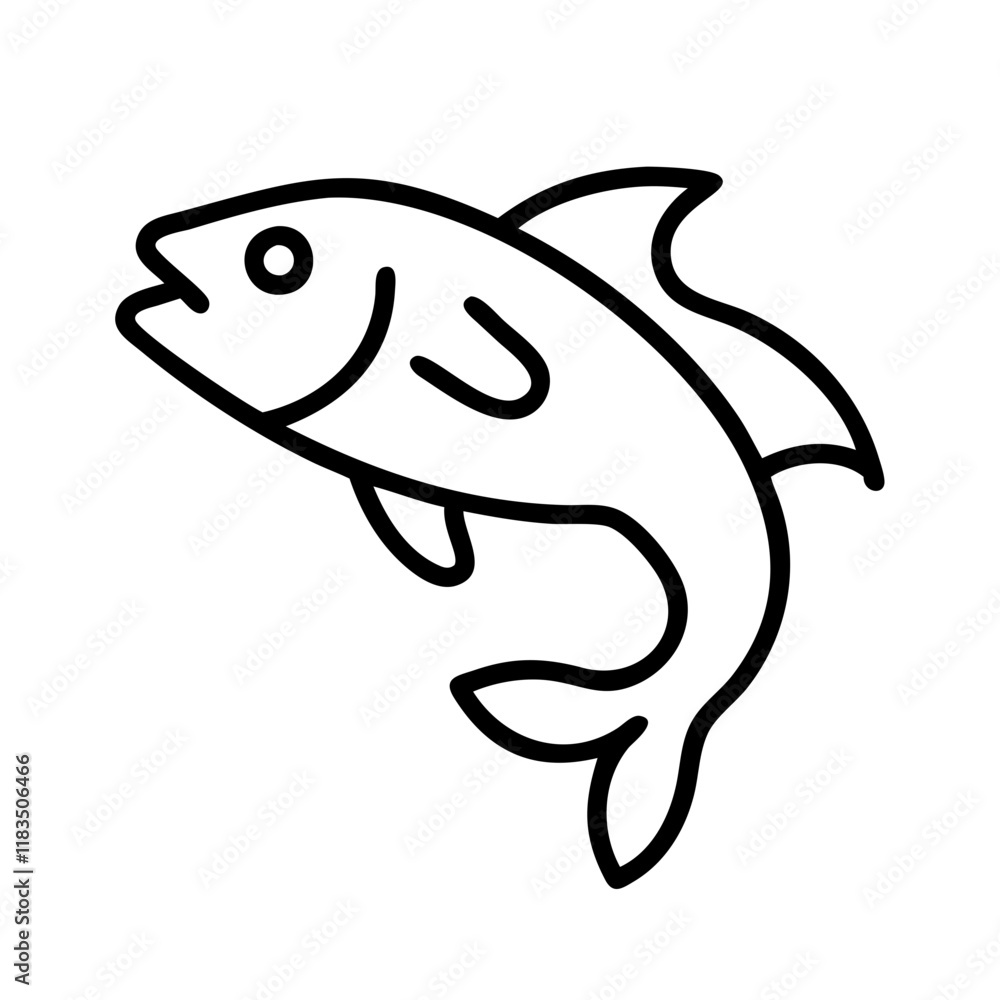 wolf fish icon, fish line art, fish vector - simple black line art icon of wolf fish perfect for logos, and fish-themed designs. wolf fish icon, fish line art, fish vector - simple black line art icon of wolf fish perfect for logos, and fish-themed designs.
