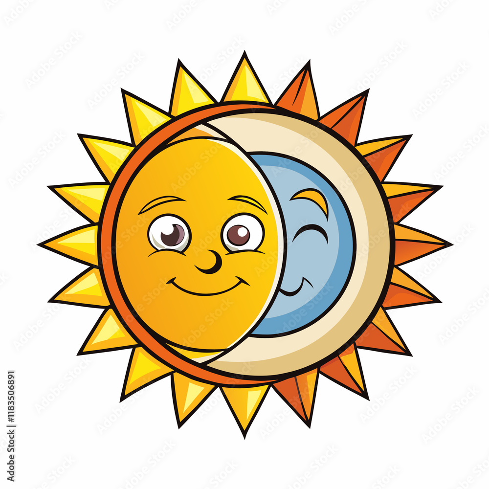 sun cartoon character with smile sun cartoon character with smile