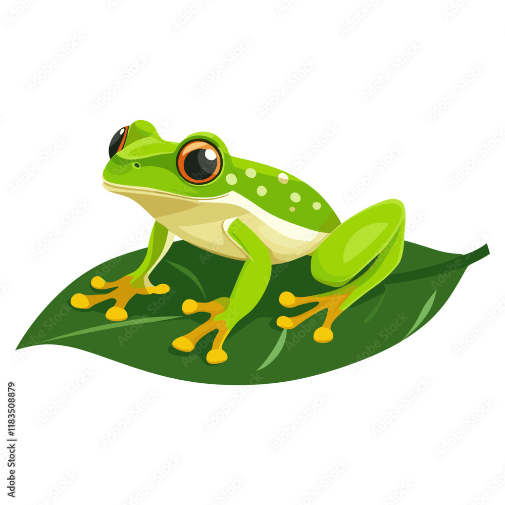 Obraz premium Mint Green Frog Sitting frog illustration wildlife vector