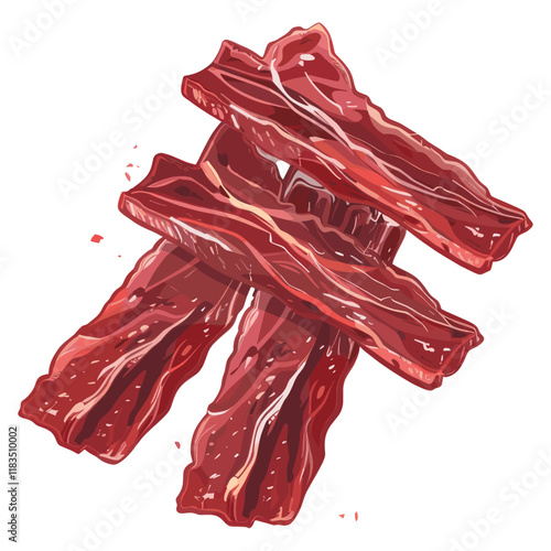 Jerky illustration bacon food vector