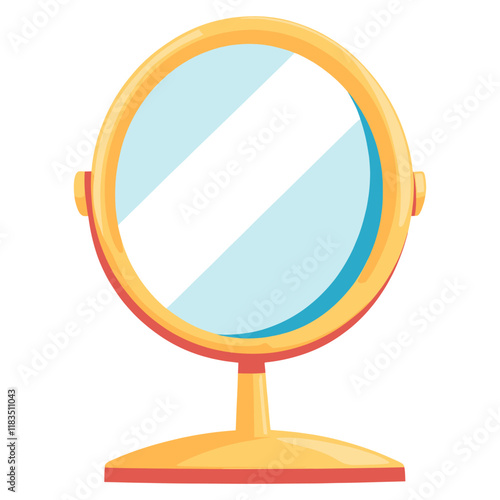Mirror round reflection reflective vector
