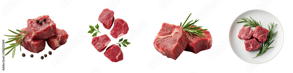 Raw beef meat with sauce, isolated on a white background. Collection Png. Raw beef meat with sauce, isolated on a white background. Collection Png.