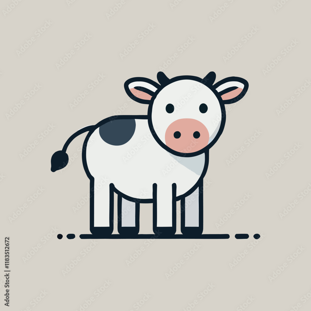 Fototapeta premium Adorable Cartoon Calf Illustration