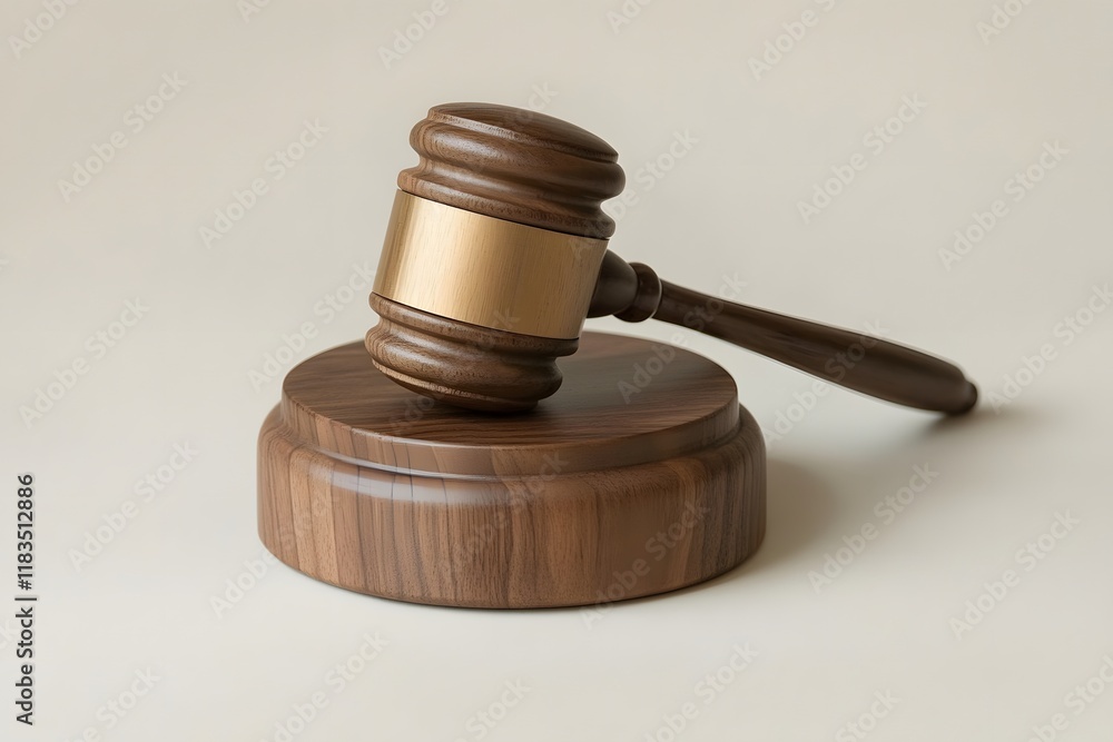 A gavel on neutral background A gavel on neutral background
