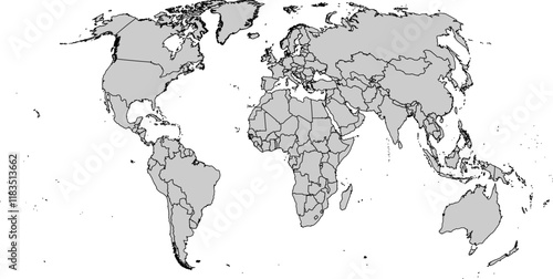 World country map with changeble styles in Winkel Tripel NGS projection