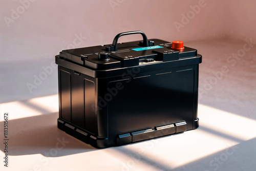 Black automotive acid battery , Maintenance free battery , Automotive parts concept , Generative AI photo