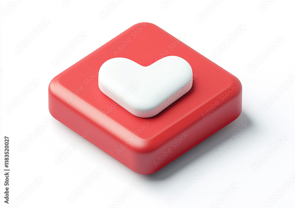 A social media-inspired icon showcases a red square with a white heart at its center. Its flat, minimalist design appeals to modern trends and clean aesthetics. A social media-inspired icon showcases a red square with a white heart at its center. Its flat, minimalist design appeals to modern trends and clean aesthetics.