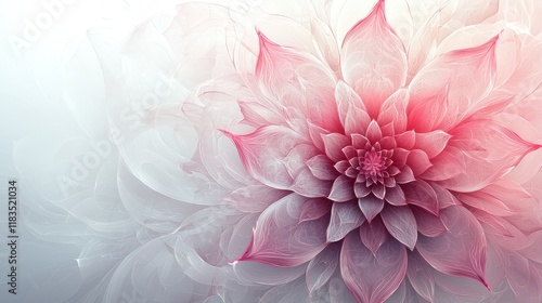 Soft silver and pink mandala on white background with text space