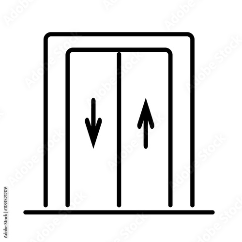 Elevator, lift. Vector graphic illustration