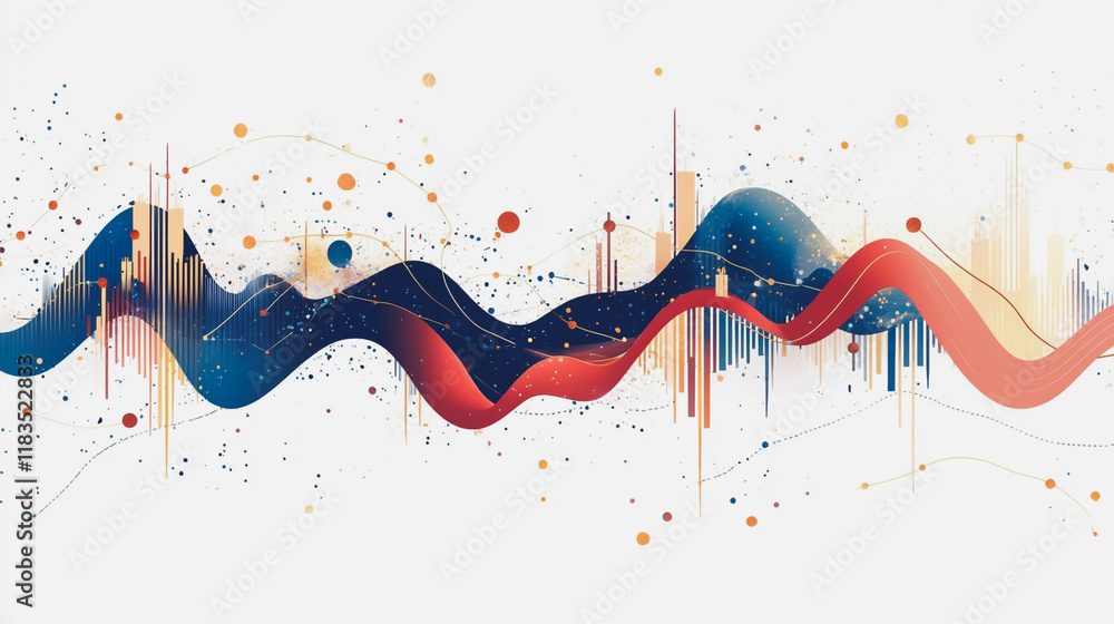 Obraz premium Abstract white background with Colorful charts and graphs with statistics to innovative analyze business potential and forecast future development of companies growth