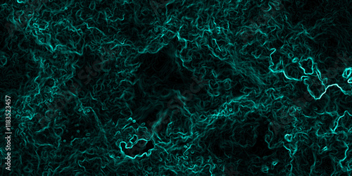 Neon Electric Veins on Black Background. Futuristic Glowing Abstract Pattern for Creative Designs and Digital Artwork. Energy Flow, and Cloudy Nebula Effect for Technology and Sci-Fi Concepts