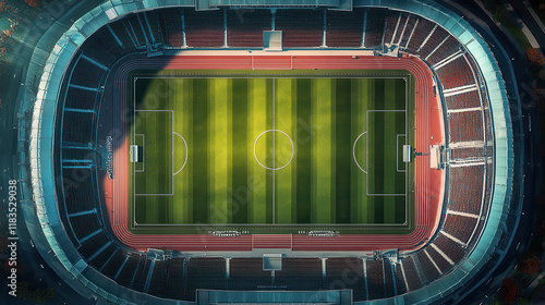 Wallpaper Mural An aerial view of a large football stadium Torontodigital.ca