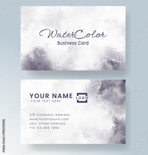 Abstract splashed watercolor business card