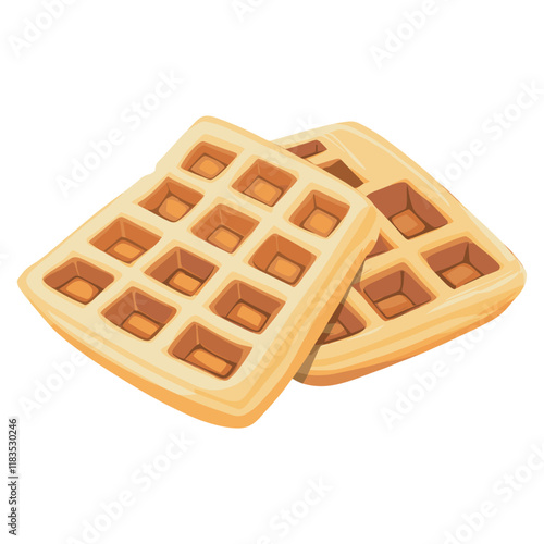 Waffles illustration breakfast food vector