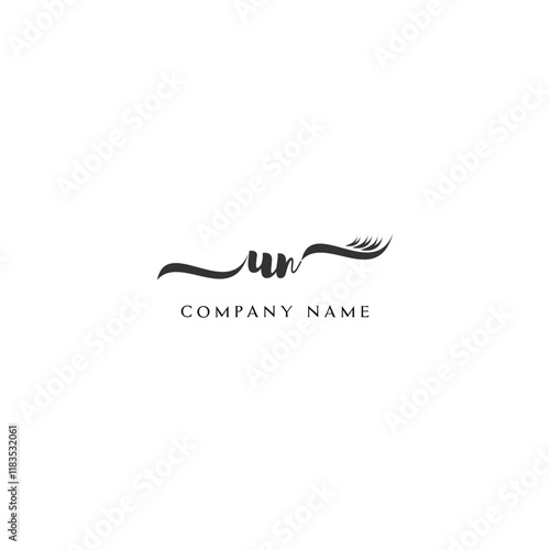 Minimalist UN Logo Design with Abstract Feather Element